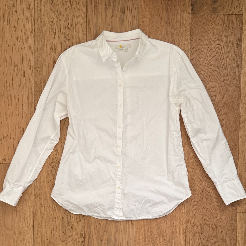 Boden Crisp White Relaxed Cotton Shirt UK 10 | US 6